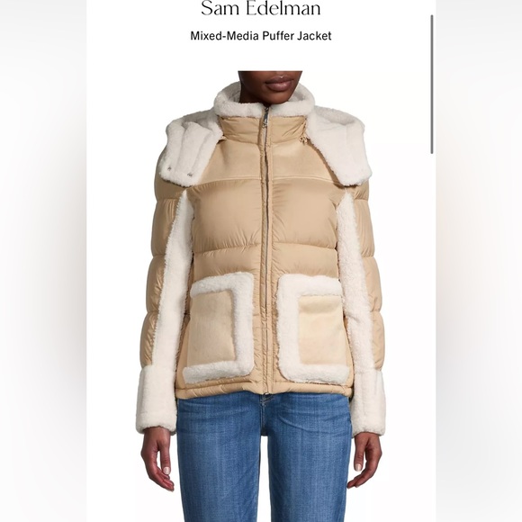 Sam edelman mix media puffer faux fur jackets - Picture 2 of 7